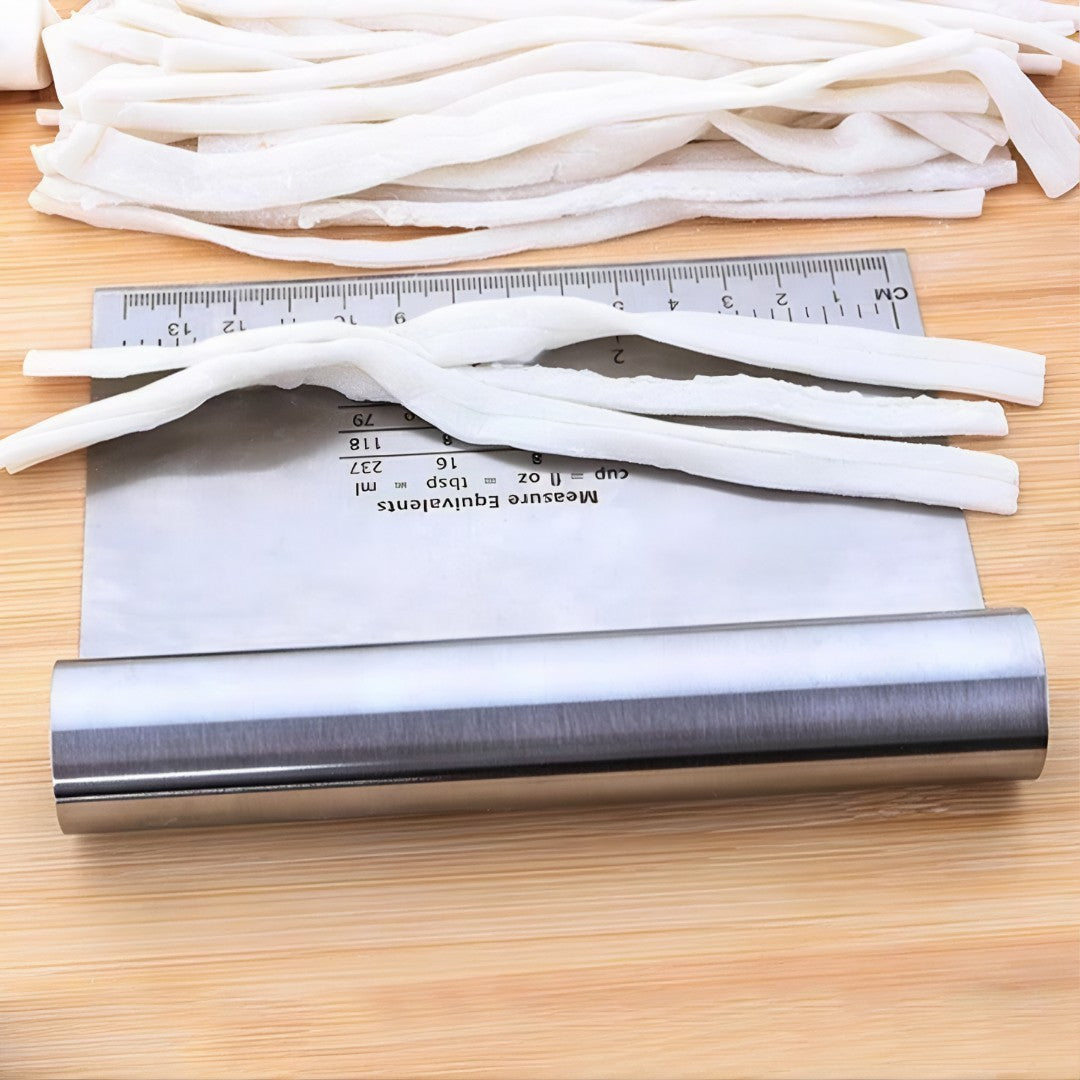 🍞 MasterBake™ – Kit 2 Espátulas Raspadoras de Massa em Aço Inox com Cabo Tubular