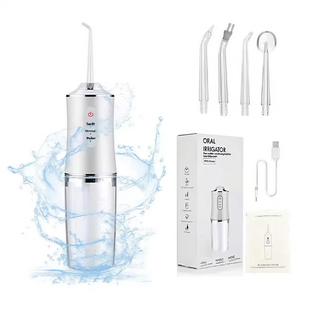 💧 AquaSmile™ – Irrigador Oral Portátil com 3 Modos de Limpeza