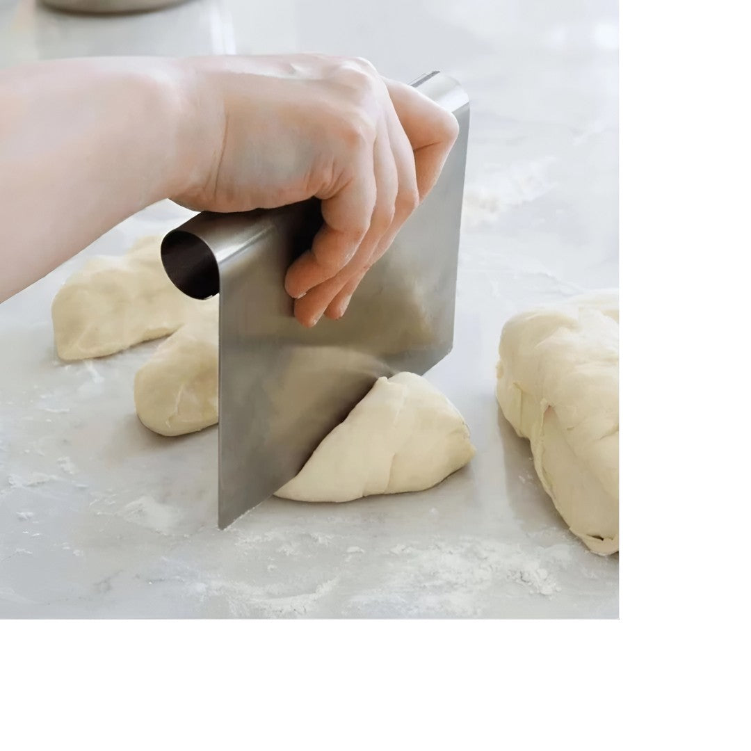 🍞 MasterBake™ – Kit 2 Espátulas Raspadoras de Massa em Aço Inox com Cabo Tubular