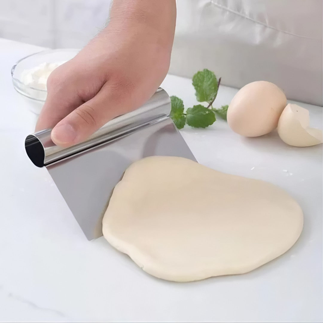 🍞 MasterBake™ – Kit 2 Espátulas Raspadoras de Massa em Aço Inox com Cabo Tubular