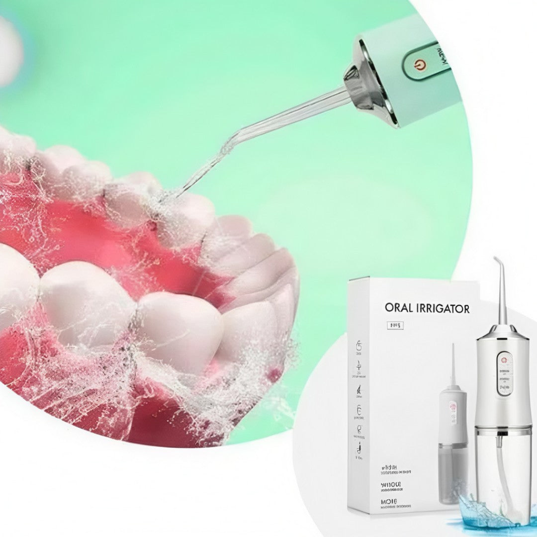 💧 AquaSmile™ – Irrigador Oral Portátil com 3 Modos de Limpeza